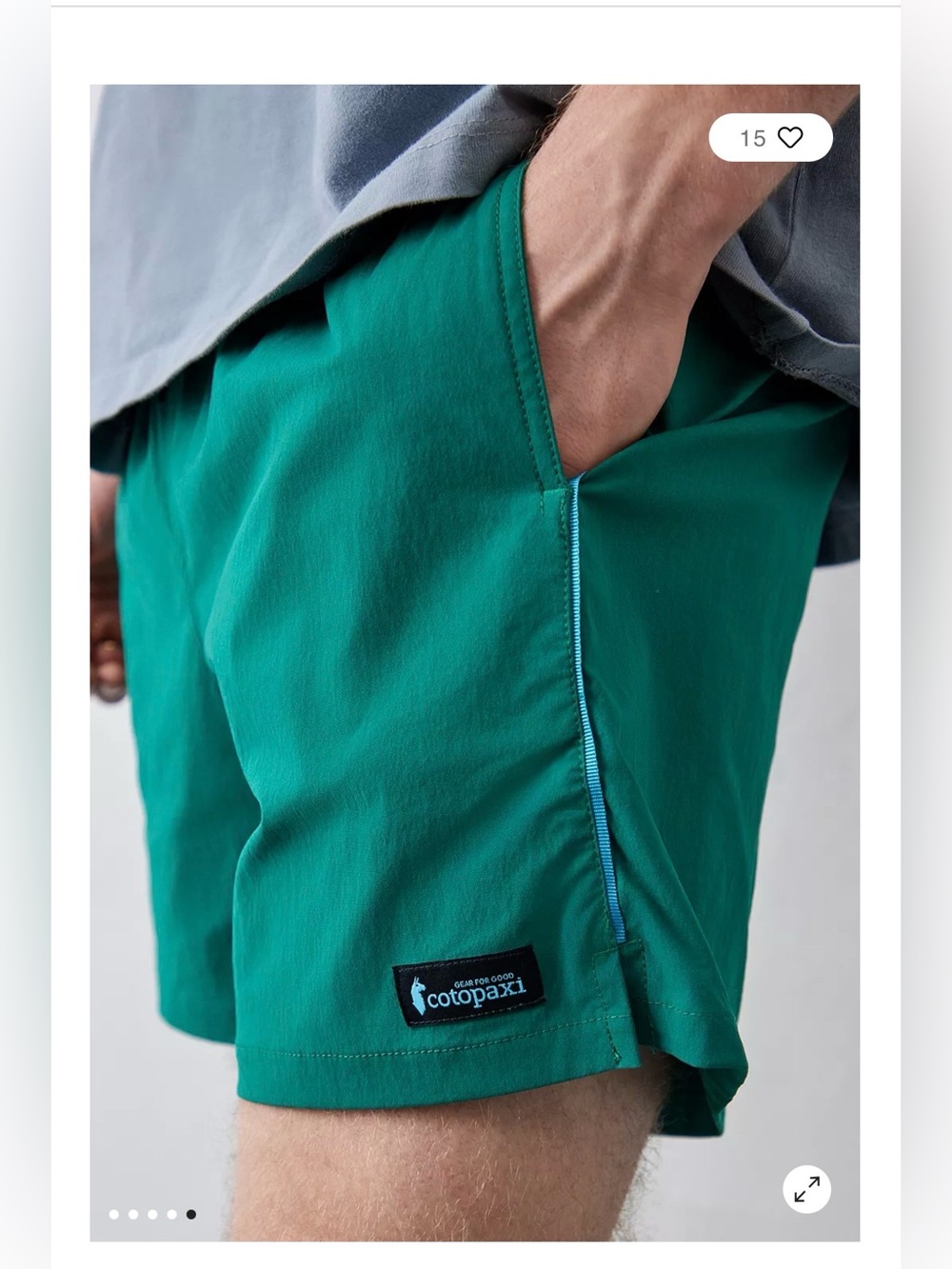 Cotopaxi Men’s Brinco Green Shorts Athletic Casual , size M